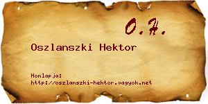 Oszlanszki Hektor névjegykártya